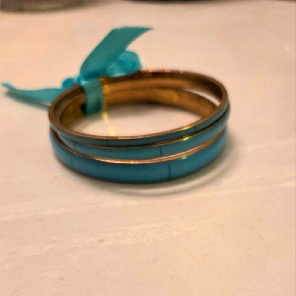 Vintage Blue Bangles - Set of 3 - Picture 3 of 7
